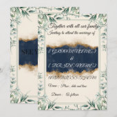 Elegant Floral Border Wedding Invitation Card | Kaart (Voorkant / Achterkant)