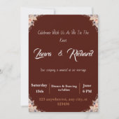 Elegant Floral Border Wedding Uitnodiging (Voorkant)