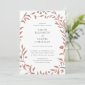 Elegant Floral Border Wedding Uitnodiging (Staand voorkant)