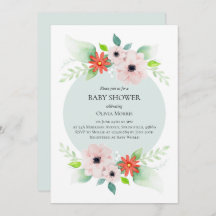 Elegant Floral Botanical Flowers Baby shower