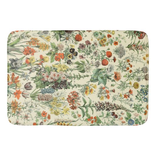 Elegant Floral Botanical Flowers Patroon Badmat (Voorkant)