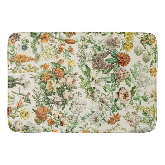 Elegant Floral Botanical Flowers Patroon Badmat (Voorkant)