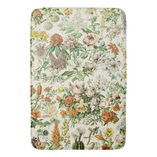 Elegant Floral Botanical Flowers Patroon Badmat (Voorkant Verticaal)