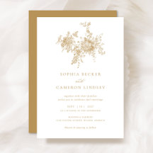 Elegant Floral  Botanical Gold Wedding