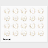 Elegant Floral  Botanical Gold Wedding Ronde Sticker (Vel)
