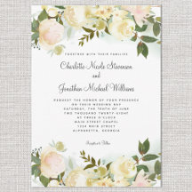 Elegant Floral Botanical Greenery Leaves Wedding