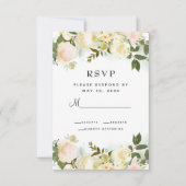 Elegant Floral Botanical Greenery Leaves Wedding RSVP Kaartje (Voorkant)
