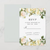 Elegant Floral Botanical Greenery Leaves Wedding RSVP Kaartje (Voorkant / Achterkant)