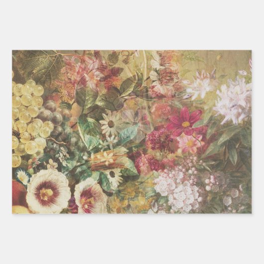 Elegant Floral Botanical Inpakpapier Vel (Voorkant)