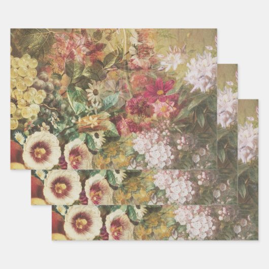 Elegant Floral Botanical Inpakpapier Vel (Set)