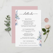 Elegant Floral Botanical Reception Details Card Informatiekaartje