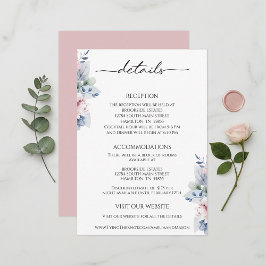 Elegant Floral Botanical Reception Details Card Informatiekaartje