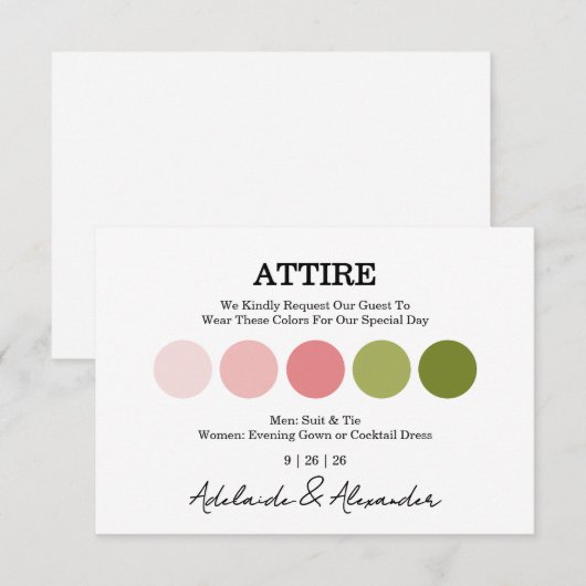 Elegant Floral Botanical Rose Pink Wedding (Voorkant / Achterkant)