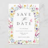 Elegant Floral Botanical Rustic Save the Date Briefkaart (Voorkant)