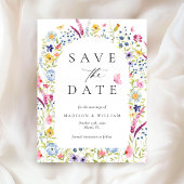 Elegant Floral Botanical Rustic Save the Date Briefkaart