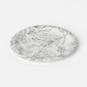 Elegant Floral Botanical Sage Green Paper Bord (Gekanteld)