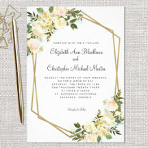 Elegant Floral Botanical Waterverf Chic Wedding