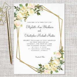 Elegant Floral Botanical Waterverf Chic Wedding Kaart