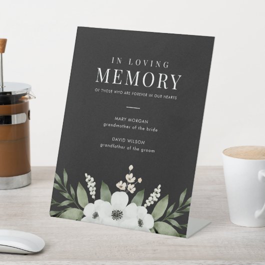 Elegant Floral Botanical Weddenschap in liefdevol Reclamebord Met Voetstuk (Insitu)