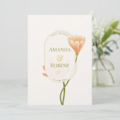 Elegant Floral Botanical Wedding Kaart (Staand voorkant)