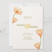 Elegant Floral Botanical Wedding Kaart (Achterkant)