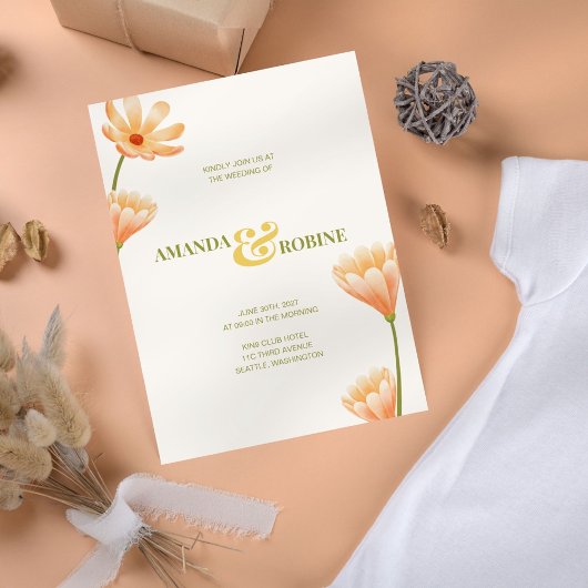 Elegant Floral Botanical Wedding Kaart
