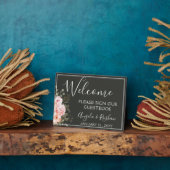 Elegant Floral Botanical Welcome Weddenbook Fotoplaat (Zijkant)