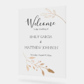 Elegant Floral Botaniqe Gold Foil Wedding Acryl Bord (Hoek)