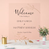 Elegant Floral Botaniqe Gold Foil Wedding Acryl Bord (Huwelijk)