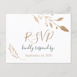 Elegant Floral Botaniqe Gold Foil Wedding Briefkaart