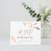 Elegant Floral Botaniqe Gold Foil Wedding Briefkaart (Staand voorkant)