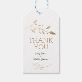 Elegant Floral Botaniqe Gold Foil Wedding Cadeaulabel