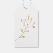 Elegant Floral Botaniqe Gold Foil Wedding Cadeaulabel (Achterkant)