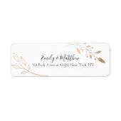 Elegant Floral Botaniqe Gold Foil Wedding Etiket (Voorkant)