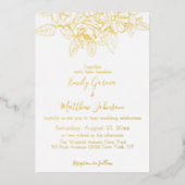 Elegant Floral Botaniqe Gold Foil Wedding Folie Uitnodiging (Voorkant)