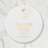 Elegant Floral Botaniqe Gold Foil Wedding Gift Lab Bedankjes Labels (Voorkant)