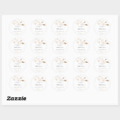 Elegant Floral Botaniqe Gold Foil Wedding Ronde Sticker (Vel)