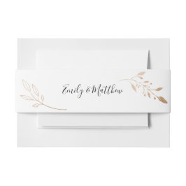Elegant Floral Botaniqe Gold Foil Wedding Uitnodigingen Wikkel