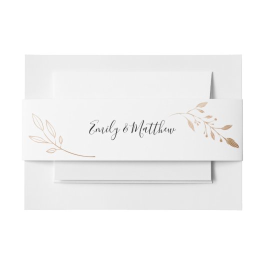 Elegant Floral Botaniqe Gold Foil Wedding Uitnodigingen Wikkel (Voorkant Voorbeeld)