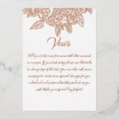 Elegant Floral Botaniqe Gold Foil Wedding Vows Folie Uitnodiging (Voorkant)