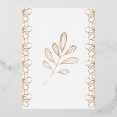 Elegant Floral Botaniqe Gold Foil Wedding Vows Folie Uitnodiging (Achterkant)