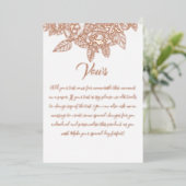 Elegant Floral Botaniqe Gold Foil Wedding Vows Folie Uitnodiging (Staand Voorkant)