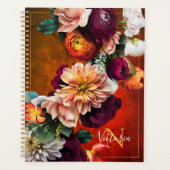 Elegant Floral botanische benaming Red Rustic  Planner (Voorkant)