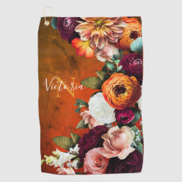 Elegant Floral botanische benaming Rustische Vinta Golfhanddoek