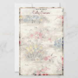 Elegant  Floral Botanische Bourgogne Tekst Briefpapier