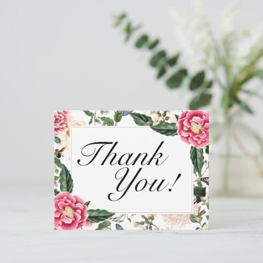 Elegant Floral  botanische chemicaliën Birthday Bedankkaart (Staand voorkant)