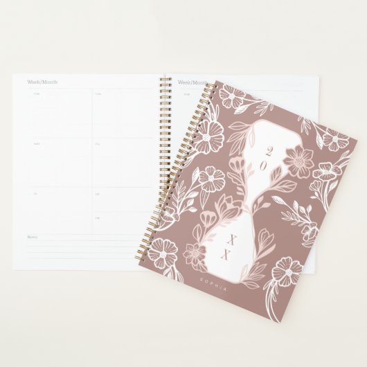 Elegant Floral Botanische tuinschilferen Hourglass Planner (Display)