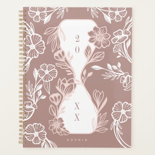 Elegant Floral Botanische tuinschilferen Hourglass Planner (Voorkant)