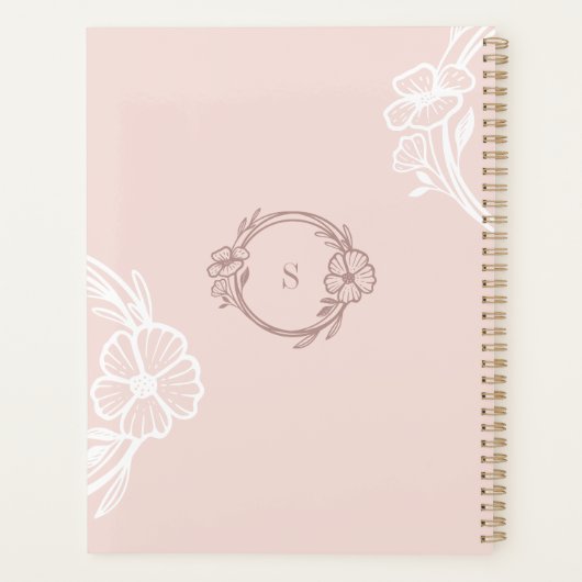 Elegant Floral Botanische tuinschilferen Hourglass Planner (Achterkant)