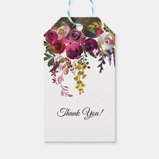 Elegant Floral Bouquet Cadeaulabel (Achterkant)